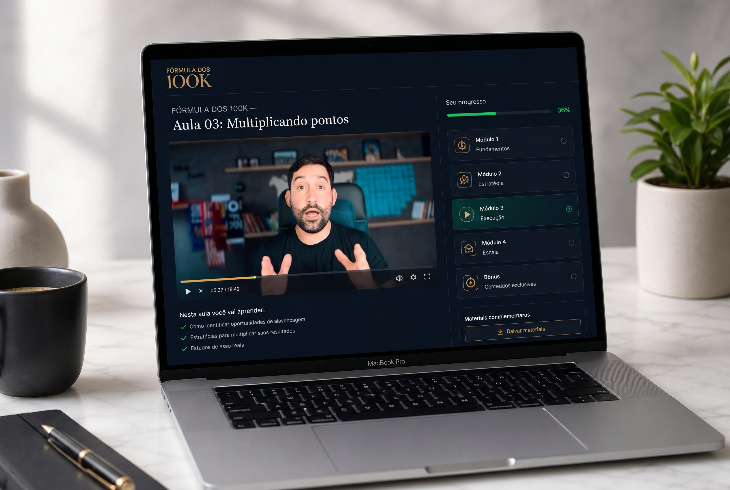 Notebook exibindo a Masterclass Fórmula dos 100K